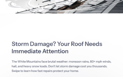 Storm Damage Roof Repair in the White Mountains